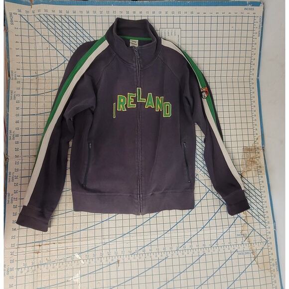 Blue Marlin Ireland Embroidered Zip Front Raglan Long Sleeve Trainer Sweatshirt - Picture 5 of 16